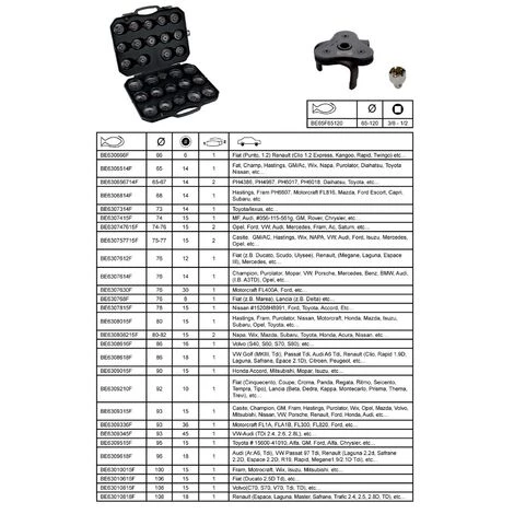 Coffret De Clés Coiffe Pour Filtres D'huile BE630 Bahco 2 Coffret De Clés Coiffe Pour Filtres D'huile BE630 Bahco – Image 2