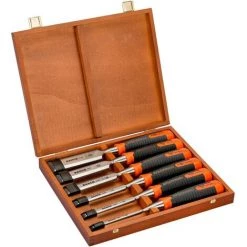 BAHCO Coffret De 6 Ciseaux à Bois Anti-fissures 434-S6-EUR