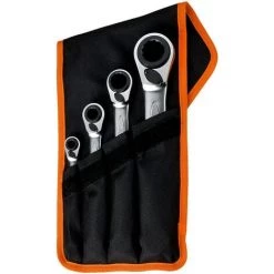 Bahco Jeu De Clés Polygonales Quadruples à Cliquet, 4 Pcs, étui De Ceinture - S4rm/4t