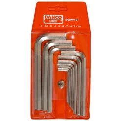 Bahco JEU DE TOURNEVIS D'ANGLE, 10 PCS, 6 PANS, NICKELÉS - 1998M/10T