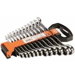 BAHCO Clés Mixtes à Cliquet Fixé. 12 Pcs. Dans Le Support En Matière Plastique