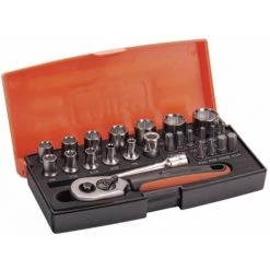 Bahco Jeu De Douilles 1/4 Pouces, 25-pièces, En Pouce