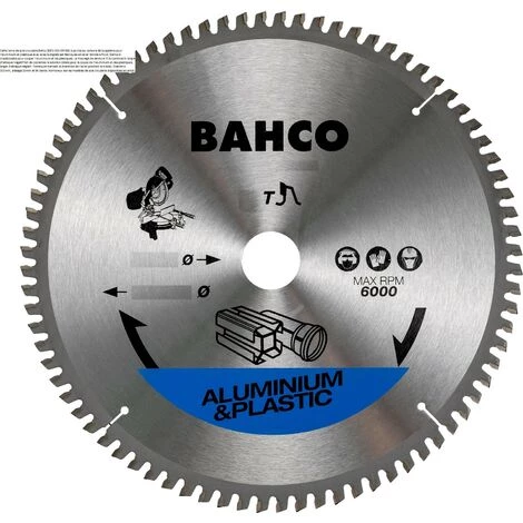 BAHCO Lame De Scie Circulaire 250x30/25/20/16mm Pour L'aluminium Et Plastique Avec Scies à Onglets 1 BAHCO Lame De Scie Circulaire 250x30/25/20/16mm Pour L'aluminium Et Plastique Avec Scies à Onglets