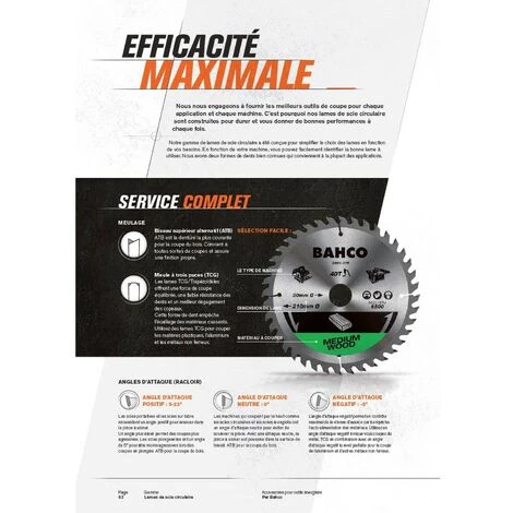 BAHCO Lame De Scie Circulaire 216x30mm 60 Dents Pour Le Bois Avec Scies à Onglets 3 BAHCO Lame De Scie Circulaire 216x30mm 60 Dents Pour Le Bois Avec Scies à Onglets – Image 3