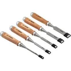 Jeu De 5 Ciseaux à Bois Manche Bois 425-082 Bahco