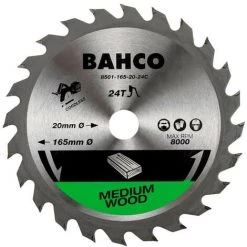 Lame De Scie Circulaire Ø165 Mm 24 Dents Pour Le Bois - BAHCO 8501-165-20-24C