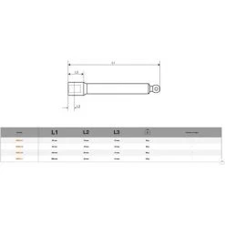 Rallonge Moletée 1/4 53mm Bahco 696EX-02