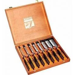 Bahco 424-P Lot De 8 Gouges De Sculpteur Biseautées Coffret En Bois BAH424PS8 (Import Grande Bretagne)
