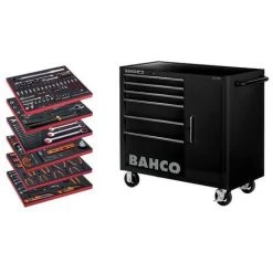 BAHCO - Servante D'atelier Complète 210 Outils Pour La Maintenance Générale