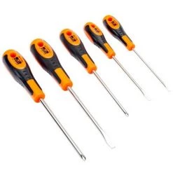 BAHCO - Jeu De Tournevis Vis à Fente/Phillips Avec Poignée En Caoutchouc - 5 Pcs