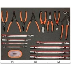 BAHCO - Jeu De Clés/pinces Mélangées, Module Mousse 3/3 Fit&Go - 46 pcs