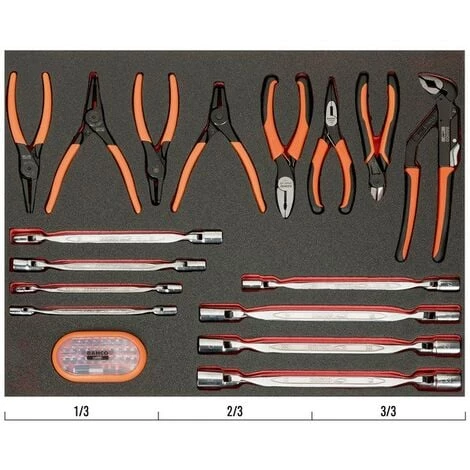 BAHCO - Jeu De Clés/pinces Mélangées, Module Mousse 3/3 Fit&Go - 46 pcs 1 BAHCO - Jeu De Clés/pinces Mélangées, Module Mousse 3/3 Fit&Go - 46 pcs