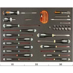 BAHCO - Jeu D'embouts/douilles/cliquets/Tvis ERGO, Module 3/3 Marqué Au Laser - 22 pc