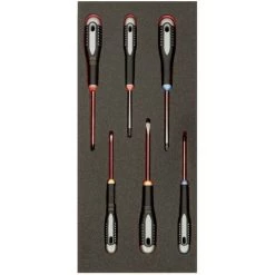 BAHCO - Module Mousse Fit&Go 1/3, Tournevis ERGO™ - 6 Pcs Emballage Individuel