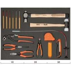 BAHCO - Kit D’outils De Frappe Et De Coupe, Module Mousse 3/3 Fit&Go - 11 pcs