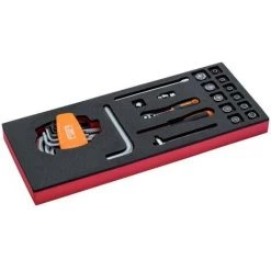 BAHCO - Jeu De Cliquets Et Douilles 1/4", Module Mousse 1/3 Fit&Go - 19 pcs