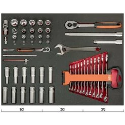 BAHCO - Jeu De Douilles Et Clés, Module Mousse 3/3 Fit&Go - 54 pcs