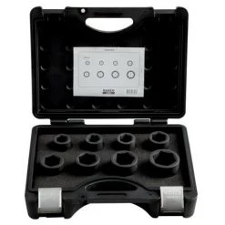 BAHCO - Jeu De Douilles à Chocs 3/4", 6 Pans, Dimensions En Pouces, Fini Phosphaté - 8pc