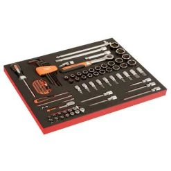 BAHCO - Douilles 1/2"-3/8" Et Accessoires, Module Mousse 3/3 Fit&Go - 101 pcs