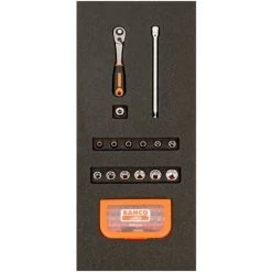 BAHCO - Module Fit&Go 1/3, Douilles 1/4" & Jeu D'embouts - 46 Pcs Emballage Individuel