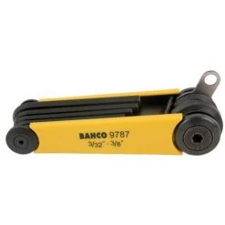 BAHCO - Étuis De Clés Mâles Coudées 6 Pans, En Pouces, Plaquette D'insertion - 7 Pièces