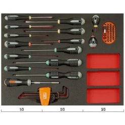 BAHCO - Jeu De Tournevis/clés Mâles/embouts, Module Mousse 3/3 Fit&Go - 60 pcs