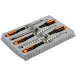 BAHCO - Jeu De Tvis TORX®/6 Pans ERGO™ Lame Traversant, Poignée Résistante Aux Chocs-5pc