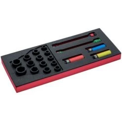 BAHCO - Jeu De Douilles Et Accessoires/barres De Torsion, Module Mousse 1/3 Fit&Go - 6pc