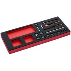 BAHCO - Jeu De Cliquets Et Douilles 1/4", Module Mousse 1/3 Fit&Go - 17 pcs