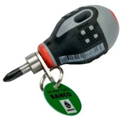 BAHCO - Tournevis Court ERGO™ Pour Vis Phillips Avec Mandrin De Sécurité, PH2 X 25 Mm