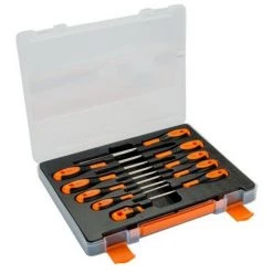 BAHCO - Jeu De Tournevis à Fente/Phillips/Robertson Avec Poignée En Caoutchouc - 10 pcs