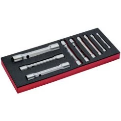 BAHCO - Jeu De Clés Serre-tubes à Fourche Double, Module Mousse 1/3 Fit&Go - 9 pcs