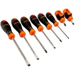 BAHCO - Jeu De Tournevis Vis à Fente/Phillips BahcoFit Avec Poignée En Caoutchouc - 8 Pc