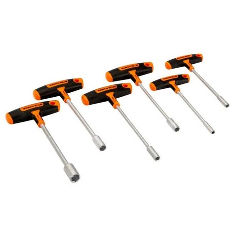 BAHCO - Jeu De Tournevis à Douille 6 Pans Avec Manche En T 5-13 Mm - 6 Pcs 1 BAHCO - Jeu De Tournevis à Douille 6 Pans Avec Manche En T 5-13 Mm - 6 Pcs