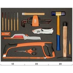 BAHCO - Kit D'outils De Frappe/coupe Mélangés, Module Mousse 3/3 Fit&Go - 16 pcs