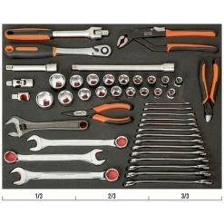 BAHCO - Jeu De Douilles Et Clés, Module Mousse 3/3 Fit&Go - 46 pcs