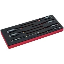 BAHCO - Jeu De 4 tournevis Vis à Fente/3 Phillips, Module Mousse 1/3 Fit&Go - 7 pcs