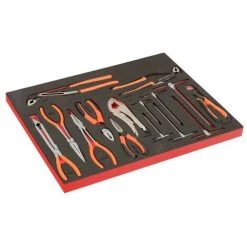 BAHCO - Module Mousse Fit&Go 3/3 Marquage Laser, Pinces & Clés Mâles 6 Pans En T - 15 Pc