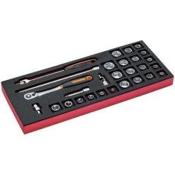 BAHCO - Jeu De Cliquets Et Douilles 3/8", Module Mousse 1/3 Fit&Go - 28 pcs