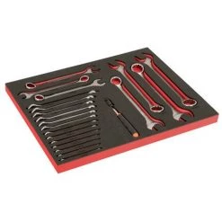 BAHCO - Module 3/3, Clés Mixtes & Outil De Préhension Magnétique, Lumière LED - 56 Pc