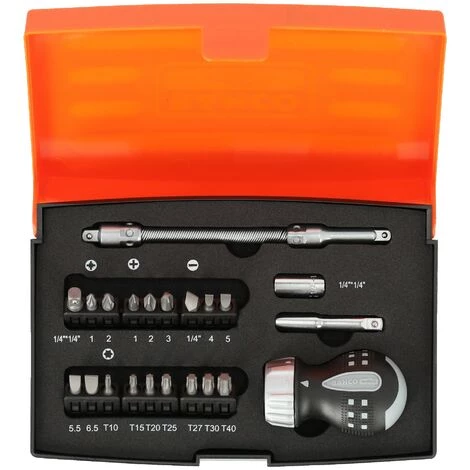 BAHCO - Jeu De Tournevis à Cliquet Porte-embouts 1/4" - 22 Pcs 2 BAHCO - Jeu De Tournevis à Cliquet Porte-embouts 1/4" - 22 Pcs – Image 2