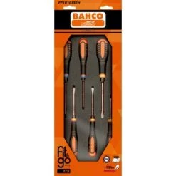 BAHCO - Module Fit&Go 1/3, Tournevis ERGO™ à Lame Traversante - 6Pc Emballage Individuel