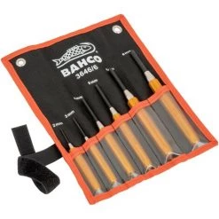 BAHCO - Jeu De Chasse-goupilles Gainés à Pointe Finement Meulée - 6 pcs/support En Bois