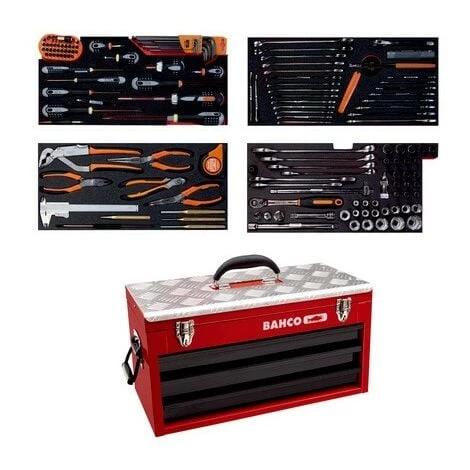 BAHCO - Caisse à Outils Métallique, Kits D’outils Multi-usages - 146 pcs 1 BAHCO - Caisse à Outils Métallique, Kits D’outils Multi-usages - 146 pcs